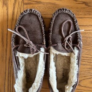 UGG Brown Suede Moccasin Slippers